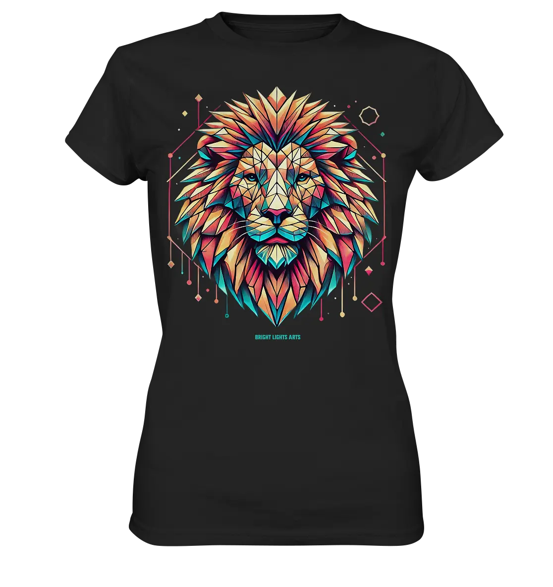 Geometrischer Löwenkopf in lebendigen Farben - Ladies Premium Shirt Bright Lights Arts
