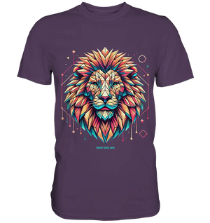 Geometrischer Löwenkopf in lebendigen Farben - Premium Shirt Bright Lights Arts