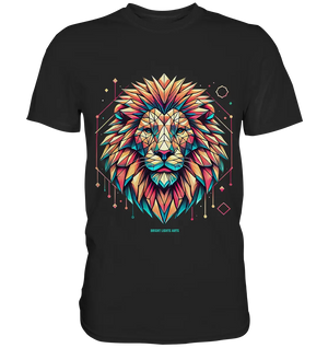 Geometrischer Löwenkopf in lebendigen Farben - Premium Shirt Bright Lights Arts