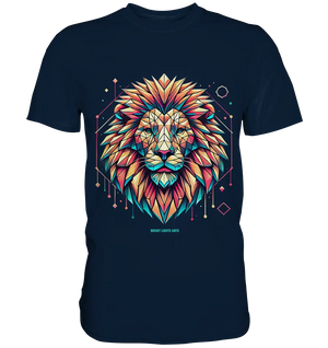 Geometrischer Löwenkopf in lebendigen Farben - Premium Shirt Bright Lights Arts