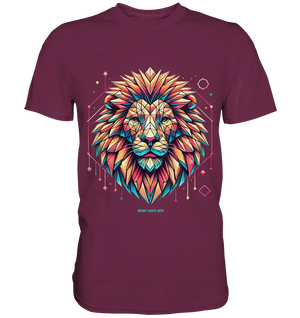 Geometrischer Löwenkopf in lebendigen Farben - Premium Shirt Bright Lights Arts