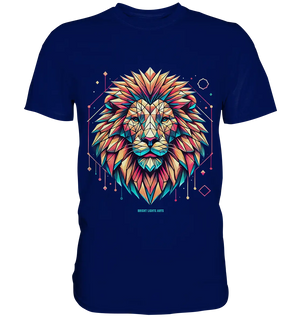 Geometrischer Löwenkopf in lebendigen Farben - Premium Shirt Bright Lights Arts