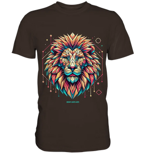 Geometrischer Löwenkopf in lebendigen Farben - Premium Shirt Bright Lights Arts