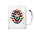 Geometrischer Löwenkopf in lebendigen Farben - Tasse glossy Bright Lights Arts