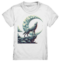 Geometrischer heulender Wolf unter einem Halbmond - Kids Premium Shirt Bright Lights Arts