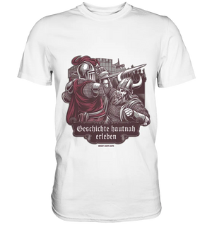Geschichte hautnah erleben – Ritter gegen Wikinger - Premium Shirt Bright Lights Arts
