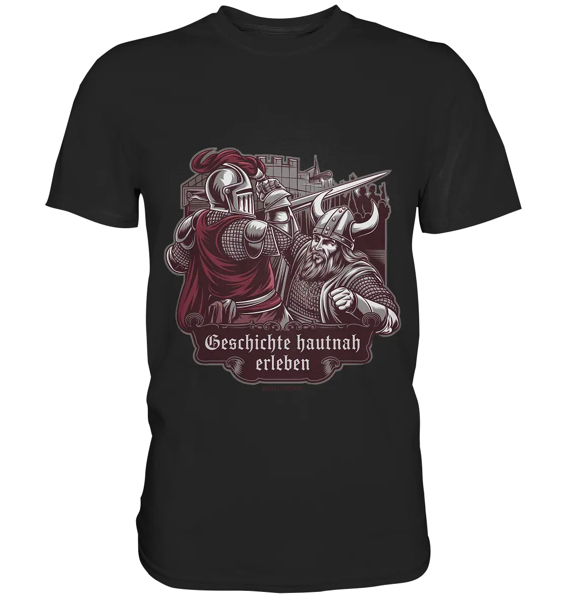 Geschichte hautnah erleben – Ritter gegen Wikinger - Premium Shirt Bright Lights Arts