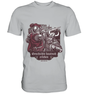 Geschichte hautnah erleben – Ritter gegen Wikinger - Premium Shirt Bright Lights Arts