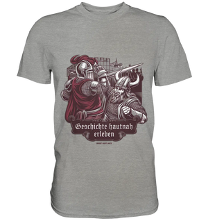 Geschichte hautnah erleben – Ritter gegen Wikinger - Premium Shirt Bright Lights Arts