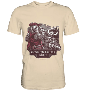Geschichte hautnah erleben – Ritter gegen Wikinger - Premium Shirt Bright Lights Arts