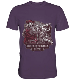 Geschichte hautnah erleben – Ritter gegen Wikinger - Premium Shirt Bright Lights Arts