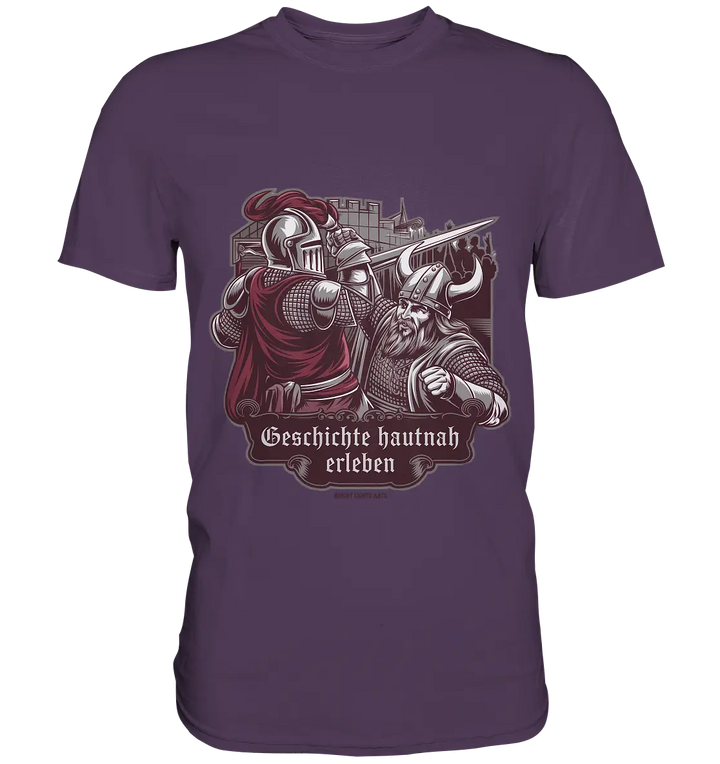 Geschichte hautnah erleben – Ritter gegen Wikinger - Premium Shirt Bright Lights Arts