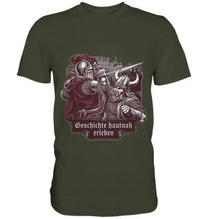 Geschichte hautnah erleben – Ritter gegen Wikinger - Premium Shirt Bright Lights Arts
