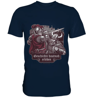 Geschichte hautnah erleben – Ritter gegen Wikinger - Premium Shirt Bright Lights Arts
