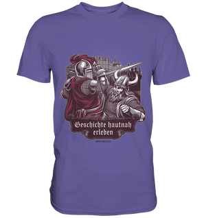 Geschichte hautnah erleben – Ritter gegen Wikinger - Premium Shirt Bright Lights Arts