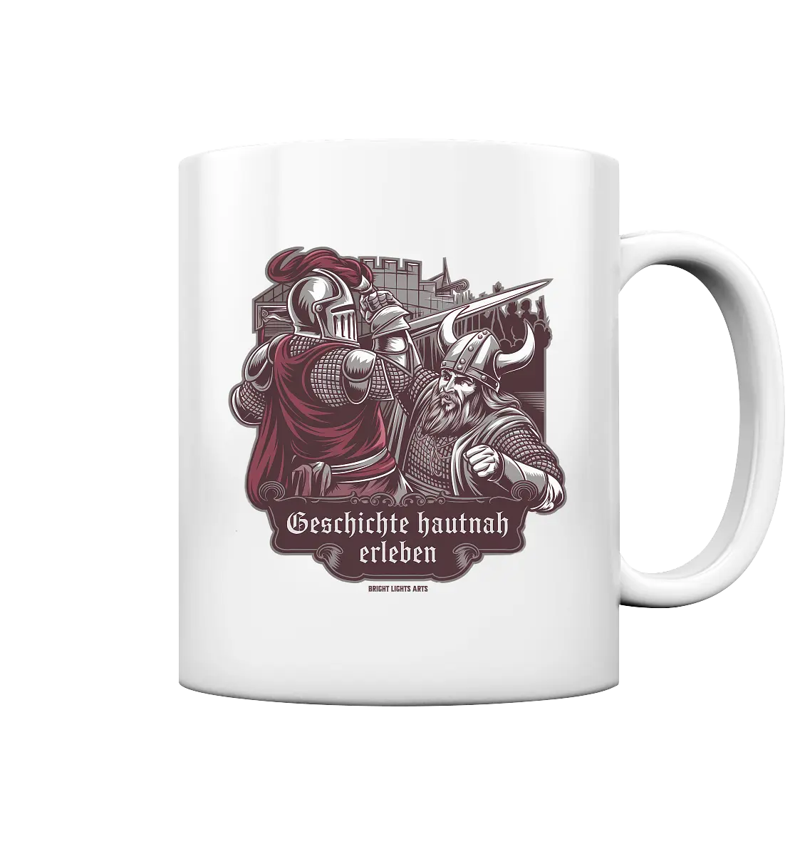 Geschichte hautnah erleben – Ritter gegen Wikinger - Tasse glossy Bright Lights Arts