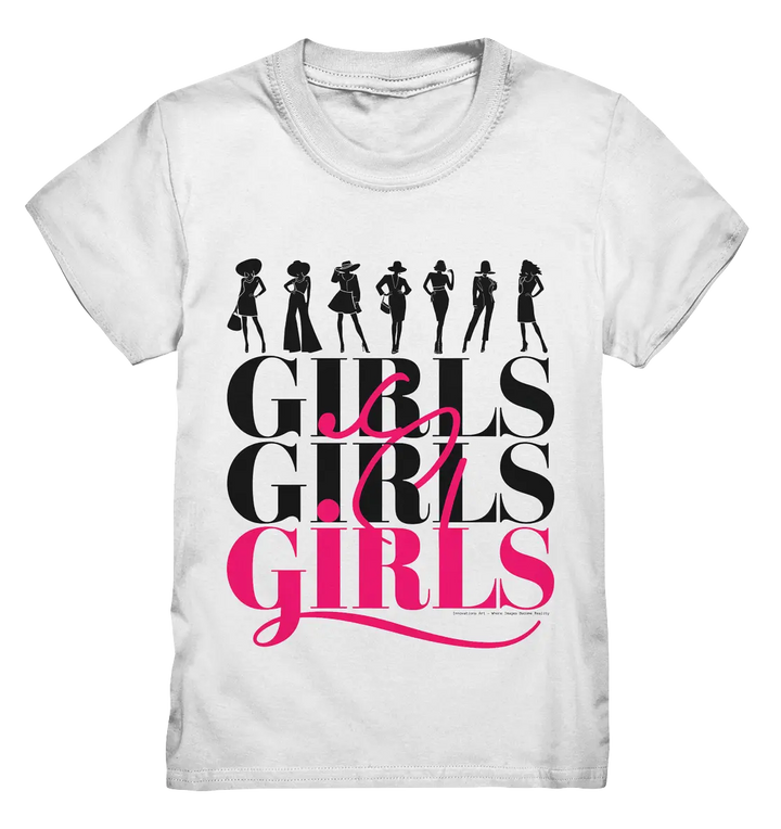 Girls - Silhouetten Design mit modernem Schriftzug - Kids Premium Shirt Bright Lights Arts