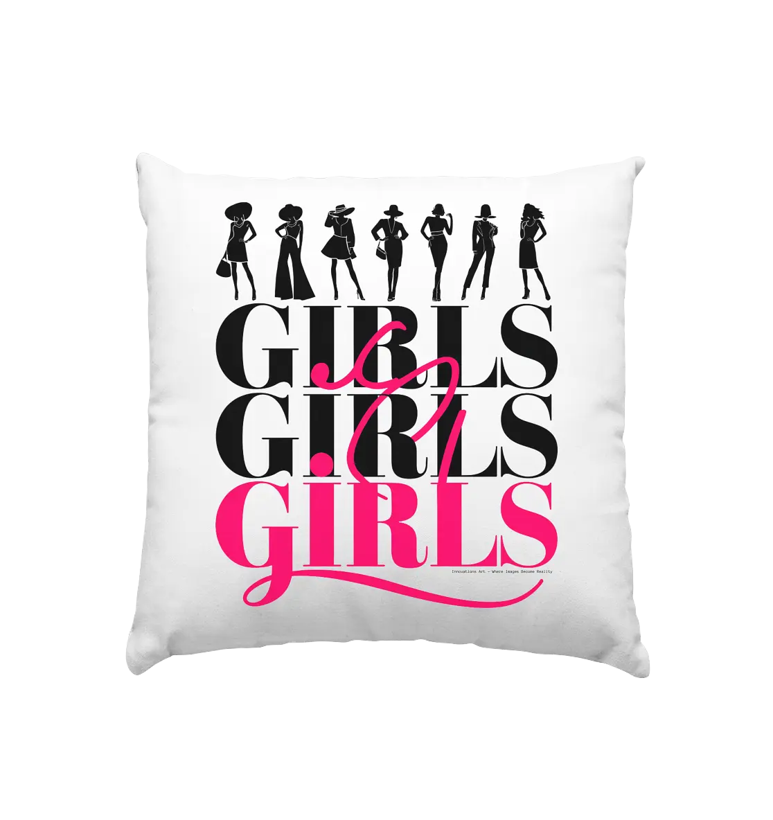 Girls - Silhouetten Design mit modernem Schriftzug - Kissen 40x40cm Bright Lights Arts