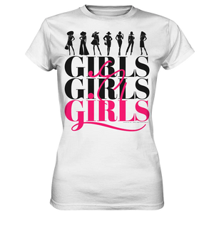 Girls - Silhouetten Design mit modernem Schriftzug - Ladies Premium Shirt Bright Lights Arts