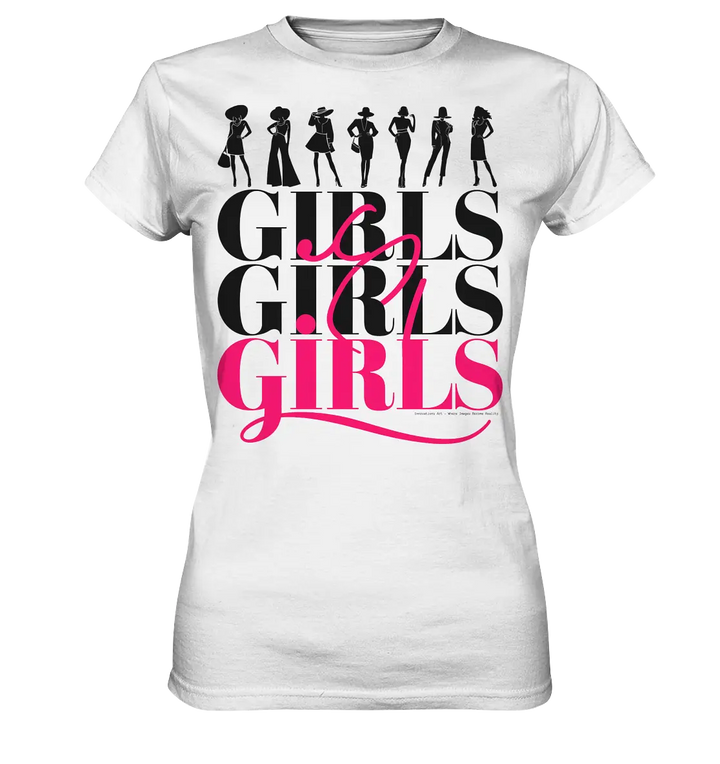 Girls - Silhouetten Design mit modernem Schriftzug - Ladies Premium Shirt Bright Lights Arts