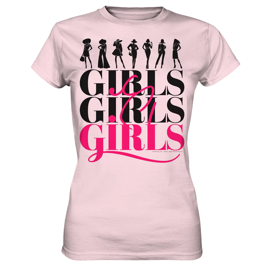 Girls - Silhouetten Design mit modernem Schriftzug - Ladies Premium Shirt Bright Lights Arts