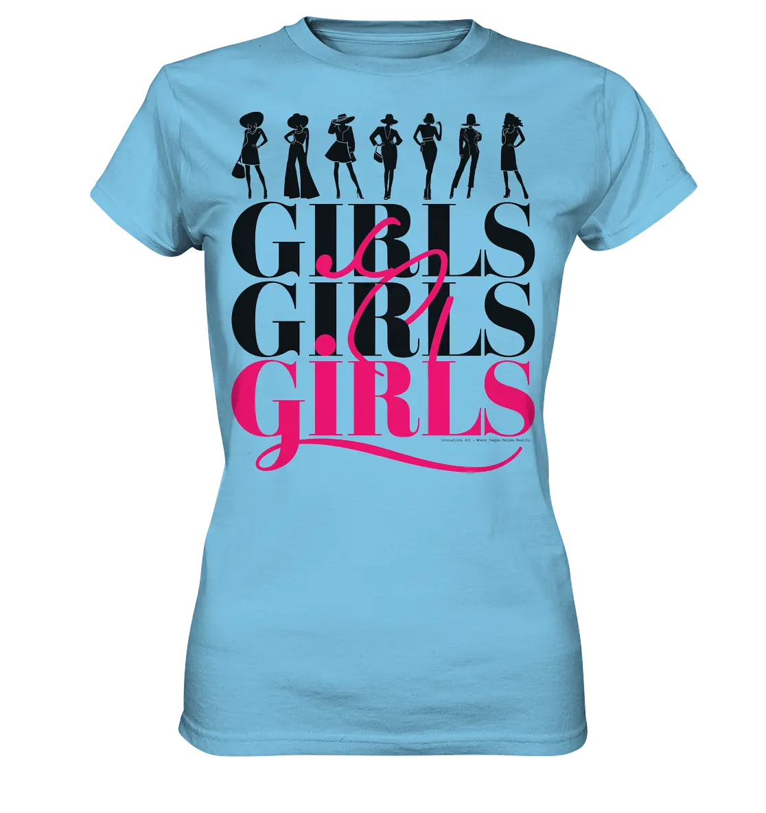 Girls - Silhouetten Design mit modernem Schriftzug - Ladies Premium Shirt Bright Lights Arts