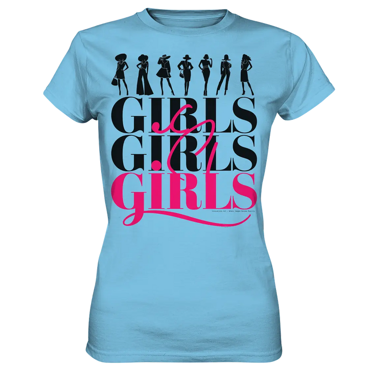 Girls - Silhouetten Design mit modernem Schriftzug - Ladies Premium Shirt Bright Lights Arts