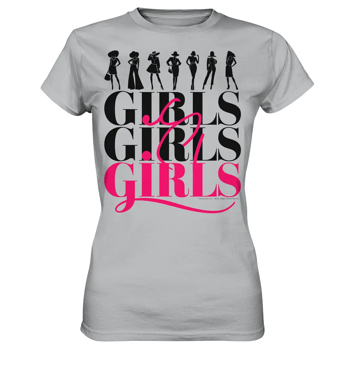 Girls - Silhouetten Design mit modernem Schriftzug - Ladies Premium Shirt Bright Lights Arts