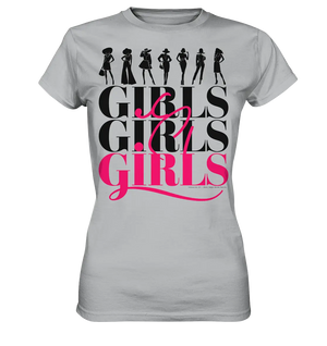 Girls - Silhouetten Design mit modernem Schriftzug - Ladies Premium Shirt Bright Lights Arts
