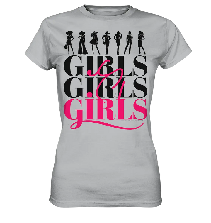 Girls - Silhouetten Design mit modernem Schriftzug - Ladies Premium Shirt Bright Lights Arts