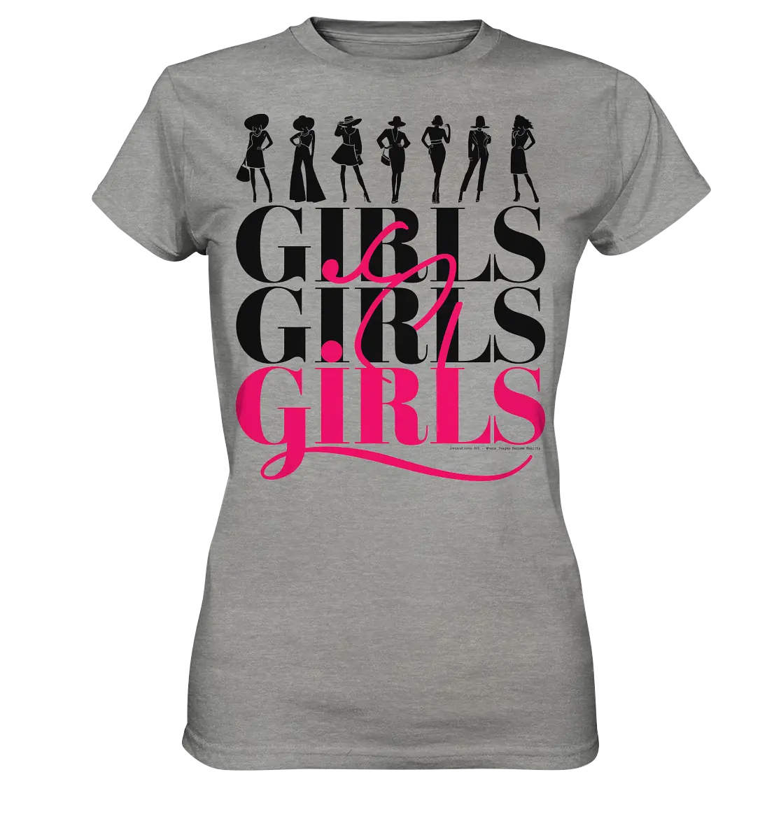 Girls - Silhouetten Design mit modernem Schriftzug - Ladies Premium Shirt Bright Lights Arts
