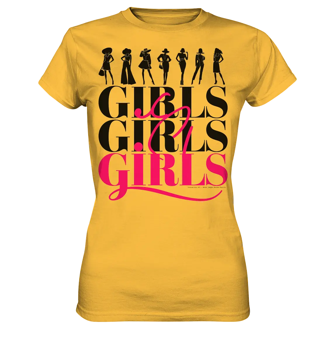 Girls - Silhouetten Design mit modernem Schriftzug - Ladies Premium Shirt Bright Lights Arts
