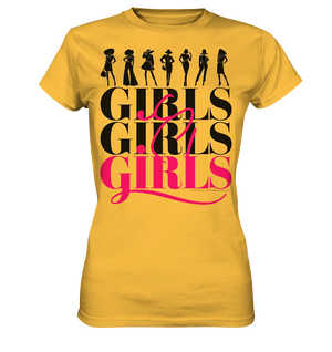 Girls - Silhouetten Design mit modernem Schriftzug - Ladies Premium Shirt Bright Lights Arts