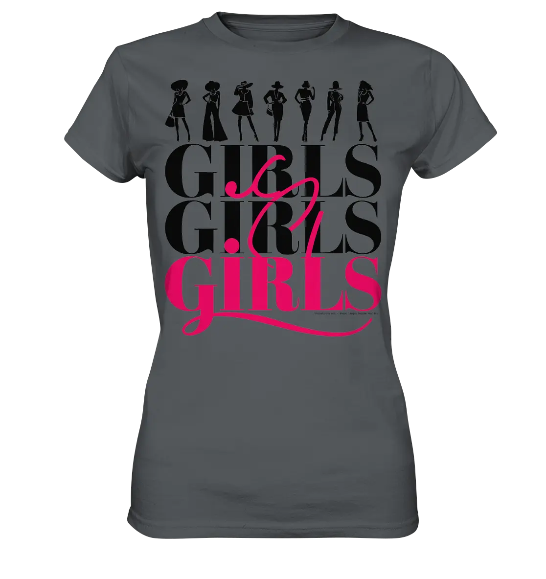 Girls - Silhouetten Design mit modernem Schriftzug - Ladies Premium Shirt Bright Lights Arts