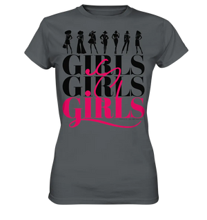 Girls - Silhouetten Design mit modernem Schriftzug - Ladies Premium Shirt Bright Lights Arts