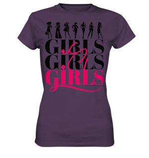 Girls - Silhouetten Design mit modernem Schriftzug - Ladies Premium Shirt Bright Lights Arts