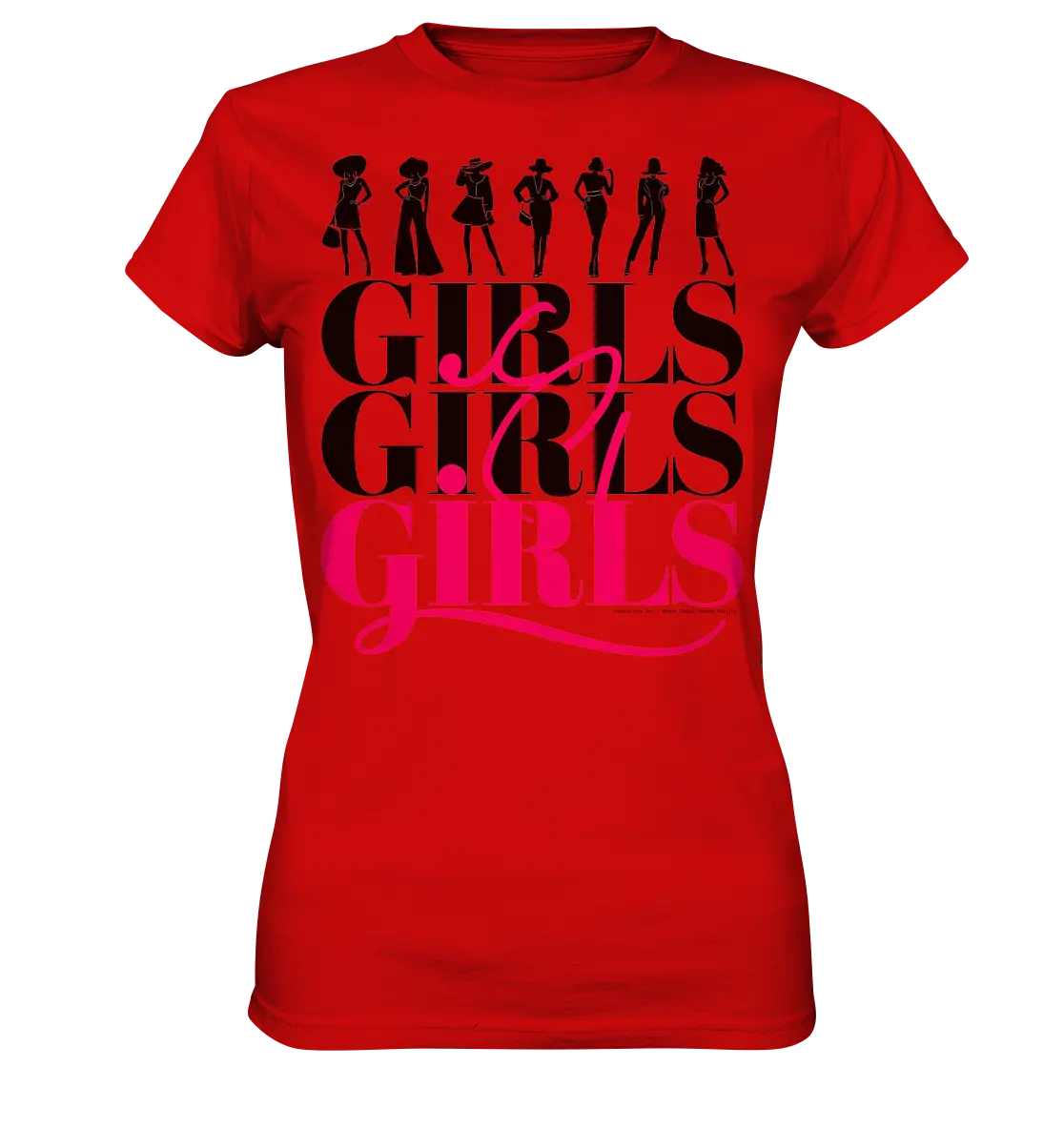 Girls - Silhouetten Design mit modernem Schriftzug - Ladies Premium Shirt Bright Lights Arts