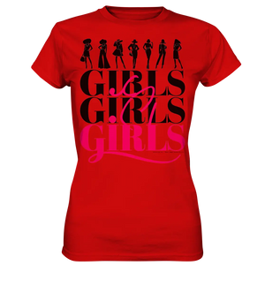Girls - Silhouetten Design mit modernem Schriftzug - Ladies Premium Shirt Bright Lights Arts