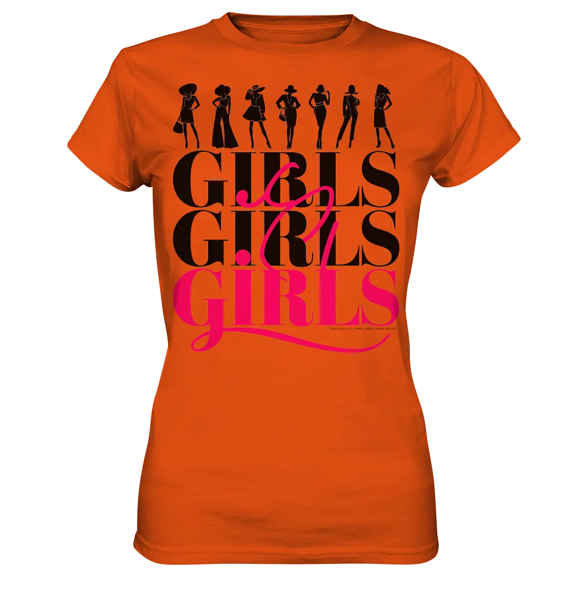Girls - Silhouetten Design mit modernem Schriftzug - Ladies Premium Shirt Bright Lights Arts