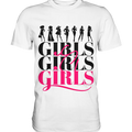 Girls - Silhouetten Design mit modernem Schriftzug - Premium Shirt Bright Lights Arts