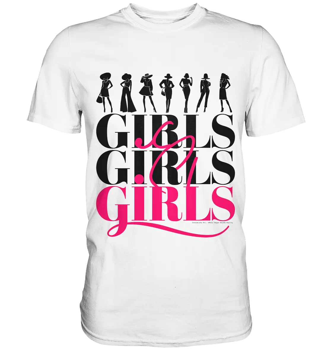 Girls - Silhouetten Design mit modernem Schriftzug - Premium Shirt Bright Lights Arts
