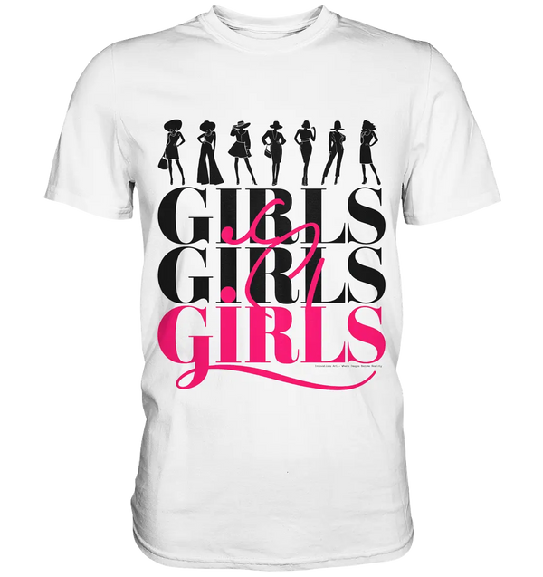 Girls - Silhouetten Design mit modernem Schriftzug - Premium Shirt Bright Lights Arts
