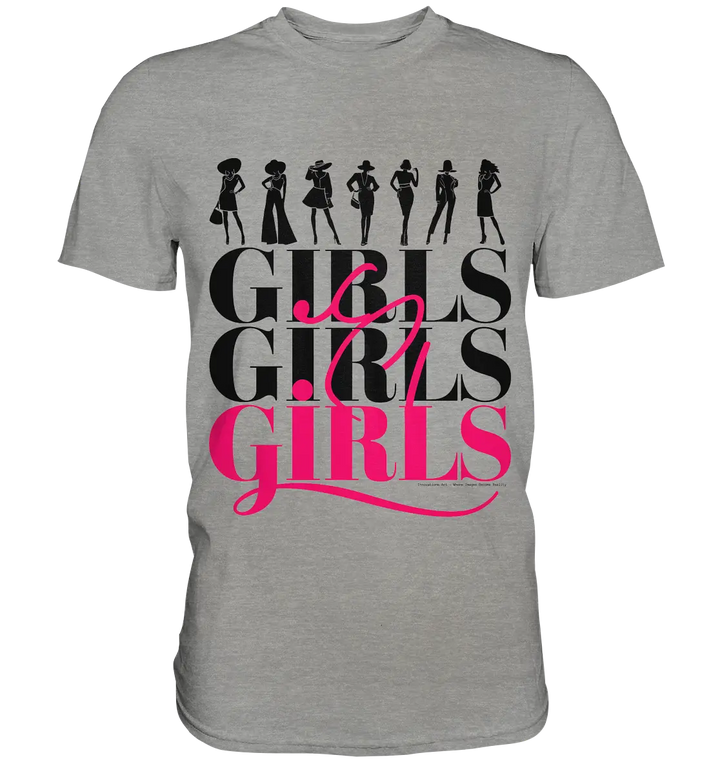 Girls - Silhouetten Design mit modernem Schriftzug - Premium Shirt Bright Lights Arts