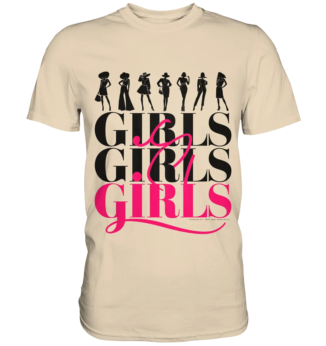 Girls - Silhouetten Design mit modernem Schriftzug - Premium Shirt Bright Lights Arts