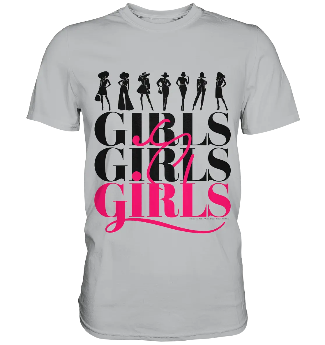 Girls - Silhouetten Design mit modernem Schriftzug - Premium Shirt Bright Lights Arts