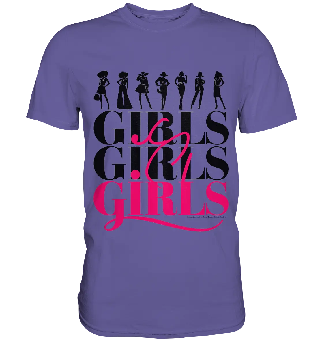 Girls - Silhouetten Design mit modernem Schriftzug - Premium Shirt Bright Lights Arts