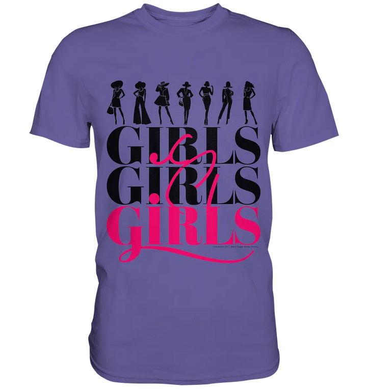 Girls - Silhouetten Design mit modernem Schriftzug - Premium Shirt Bright Lights Arts