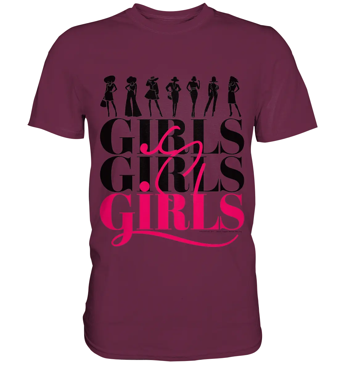 Girls - Silhouetten Design mit modernem Schriftzug - Premium Shirt Bright Lights Arts