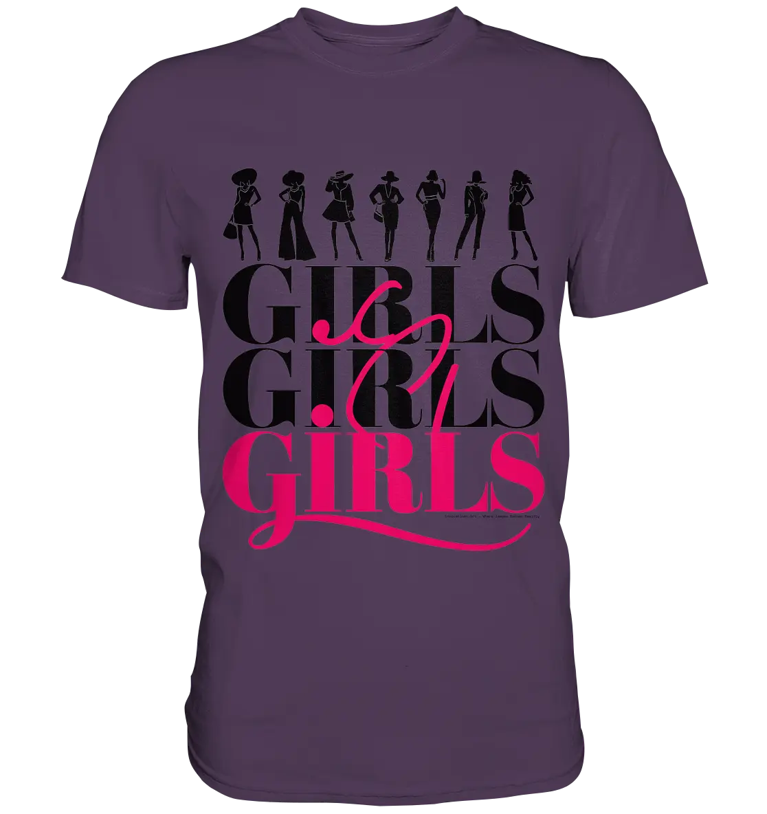 Girls - Silhouetten Design mit modernem Schriftzug - Premium Shirt Bright Lights Arts
