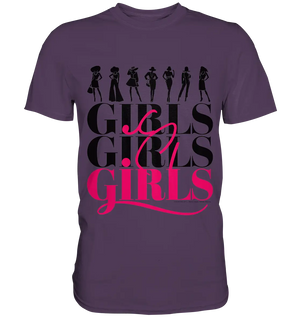 Girls - Silhouetten Design mit modernem Schriftzug - Premium Shirt Bright Lights Arts